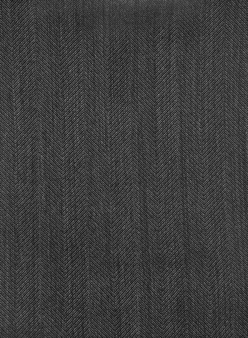 Napolean Imperial Gray Herringbone Wool Tuxedo Jacket - Image 3