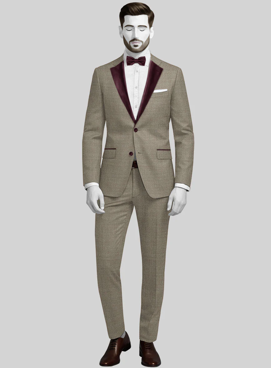 Napolean Infantry Khaki Wool Tuxedo Suit - Image 2