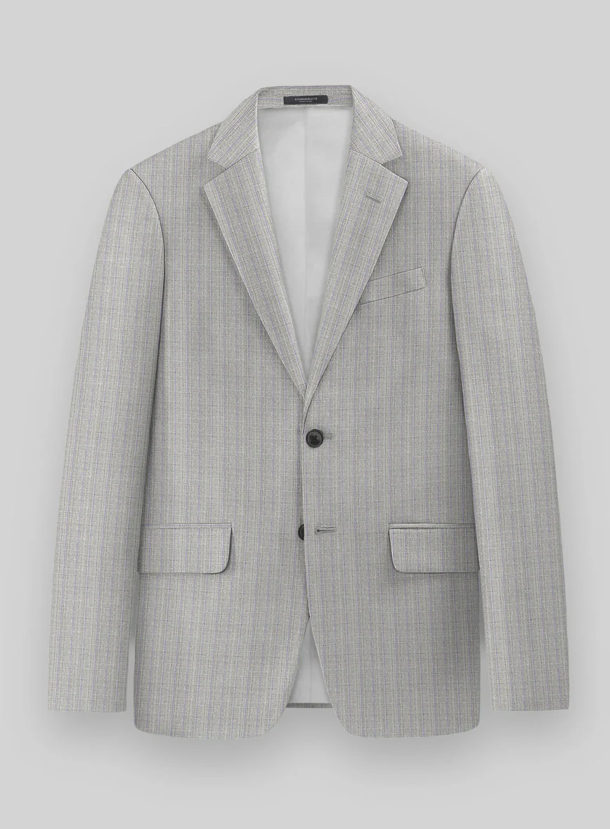 Napolean Inigo Stripe Ice Gray Wool Suit - Image 2