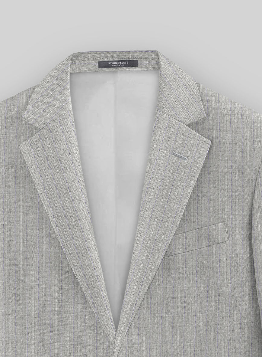 Napolean Inigo Stripe Ice Gray Wool Suit - Image 4
