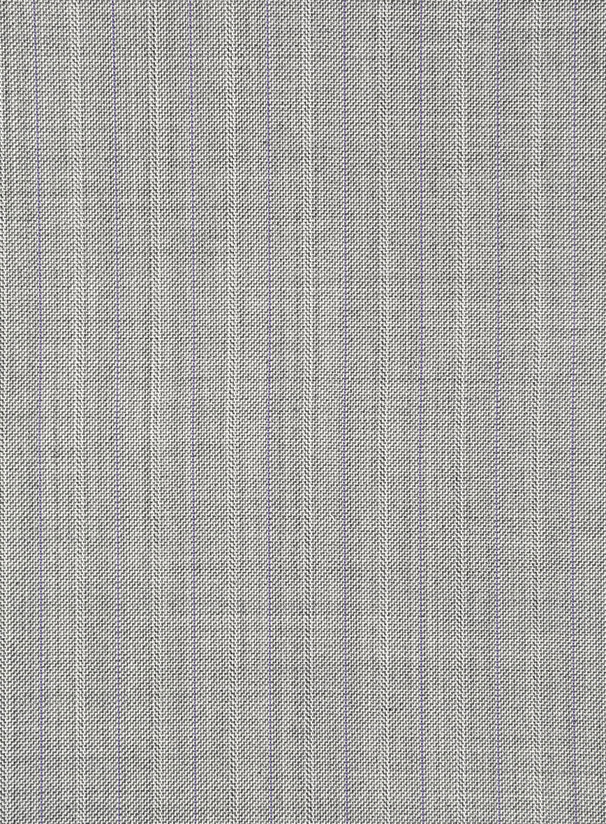Napolean Inigo Stripe Ice Gray Wool Pants - Image 3