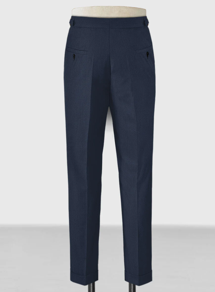 Napolean Ink Blue Wool Highland Trousers - Image 2