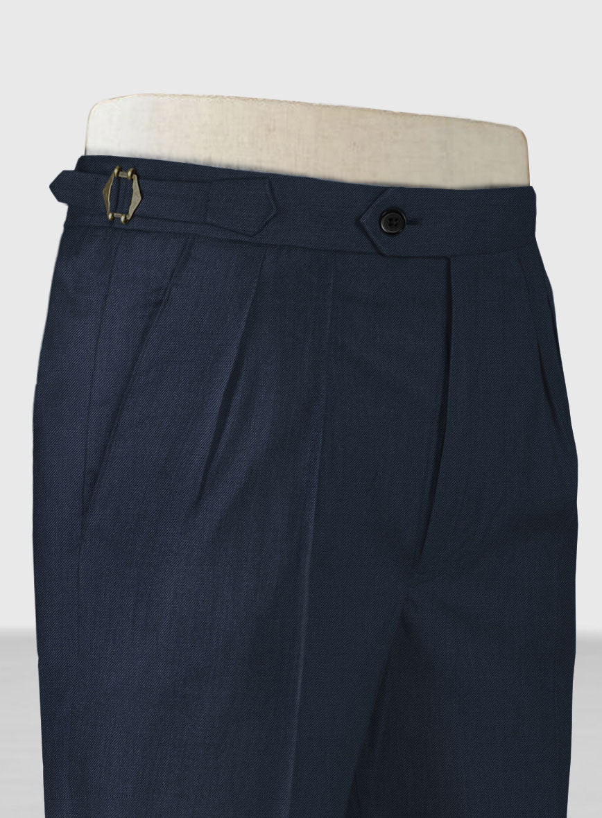Napolean Ink Blue Wool Highland Trousers - Image 5