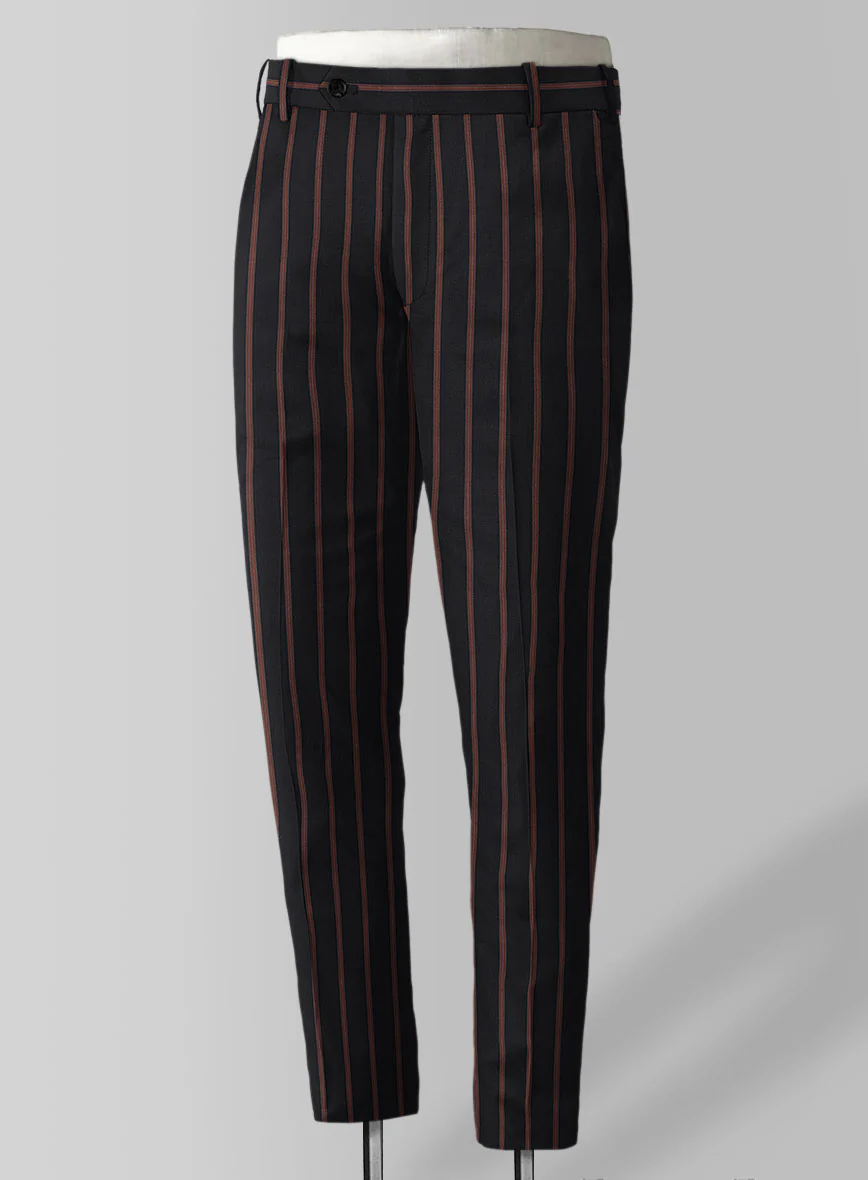 Napolean Ipai Stripe Black Wool Suit - Image 4
