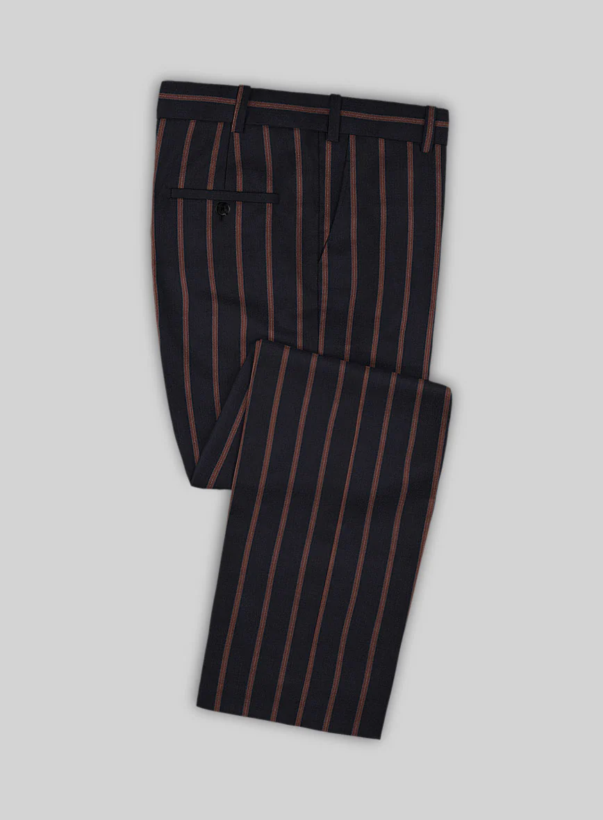 Napolean Ipai Stripe Black Wool Suit - Image 6