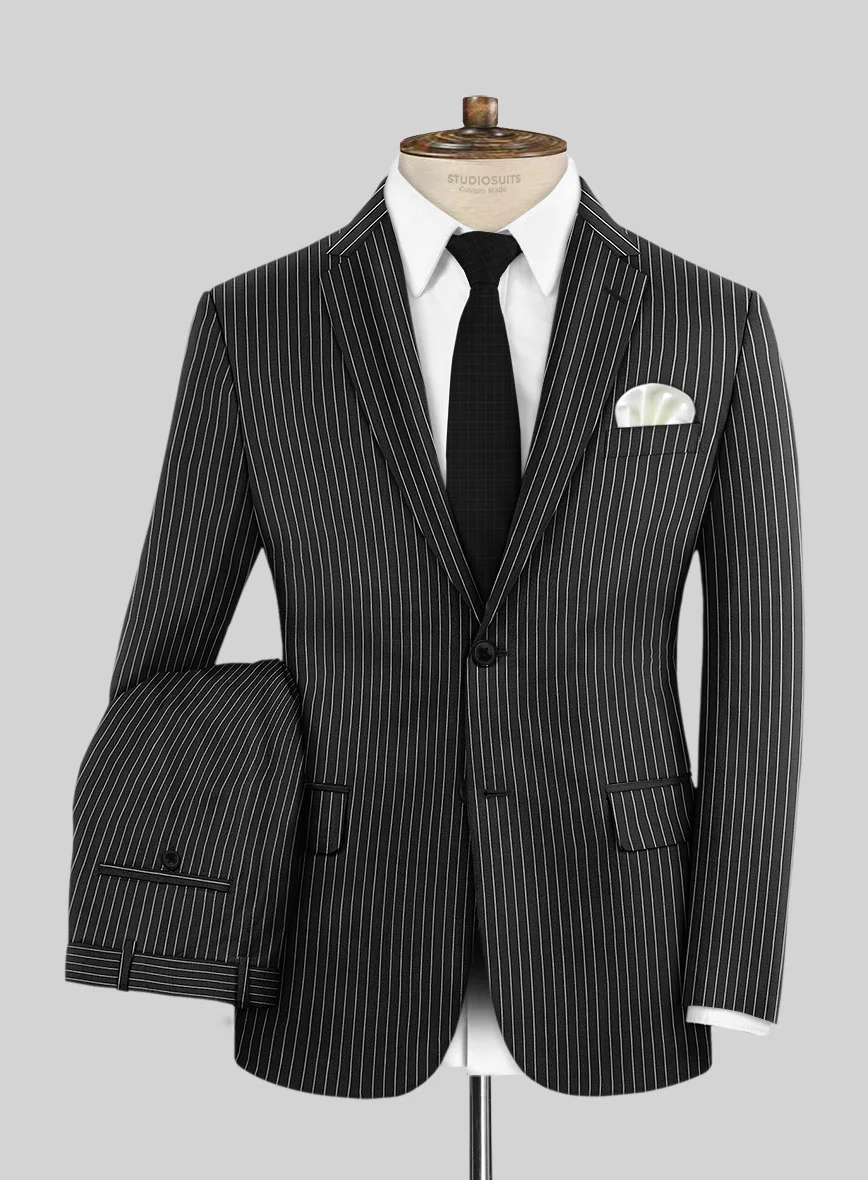 Napolean Isaura Stripe Black Wool Suit - Image 2
