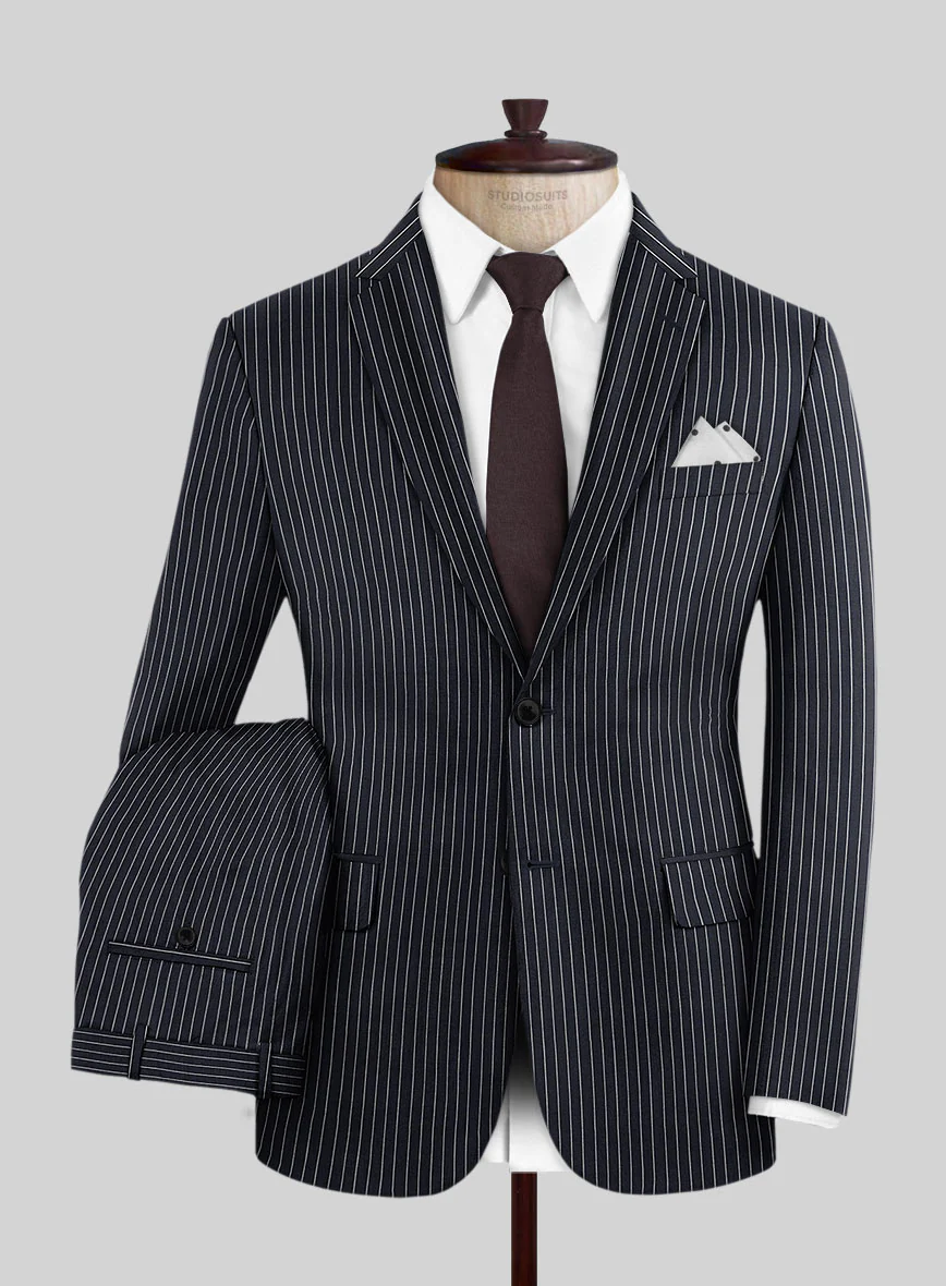 Napolean Isaura Stripe Blue Wool Suit - Image 2