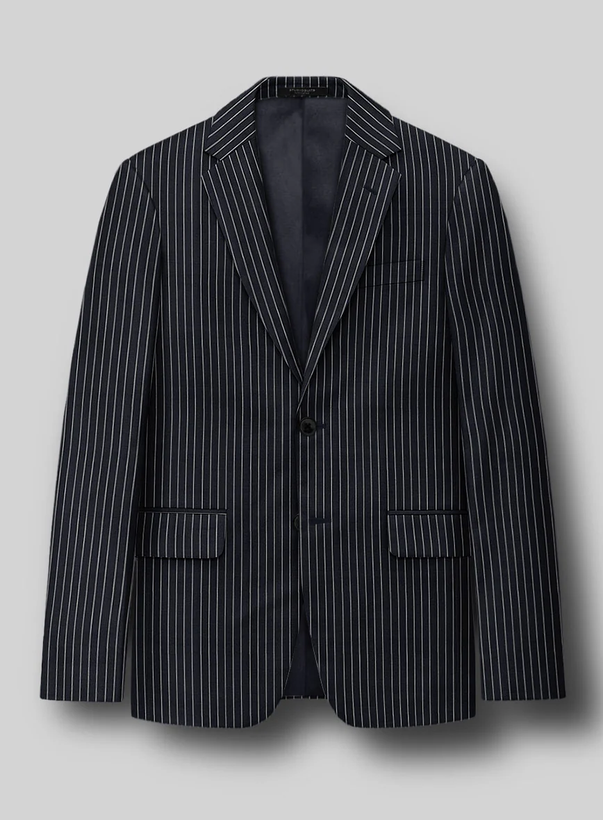 Napolean Isaura Stripe Blue Wool Suit - Image 3