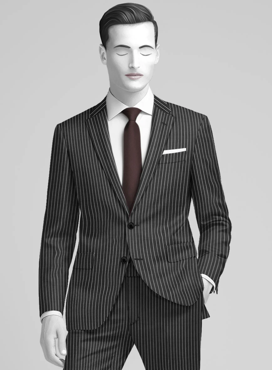 Napolean Isaura Stripe Gray Wool Jacket - Image 2