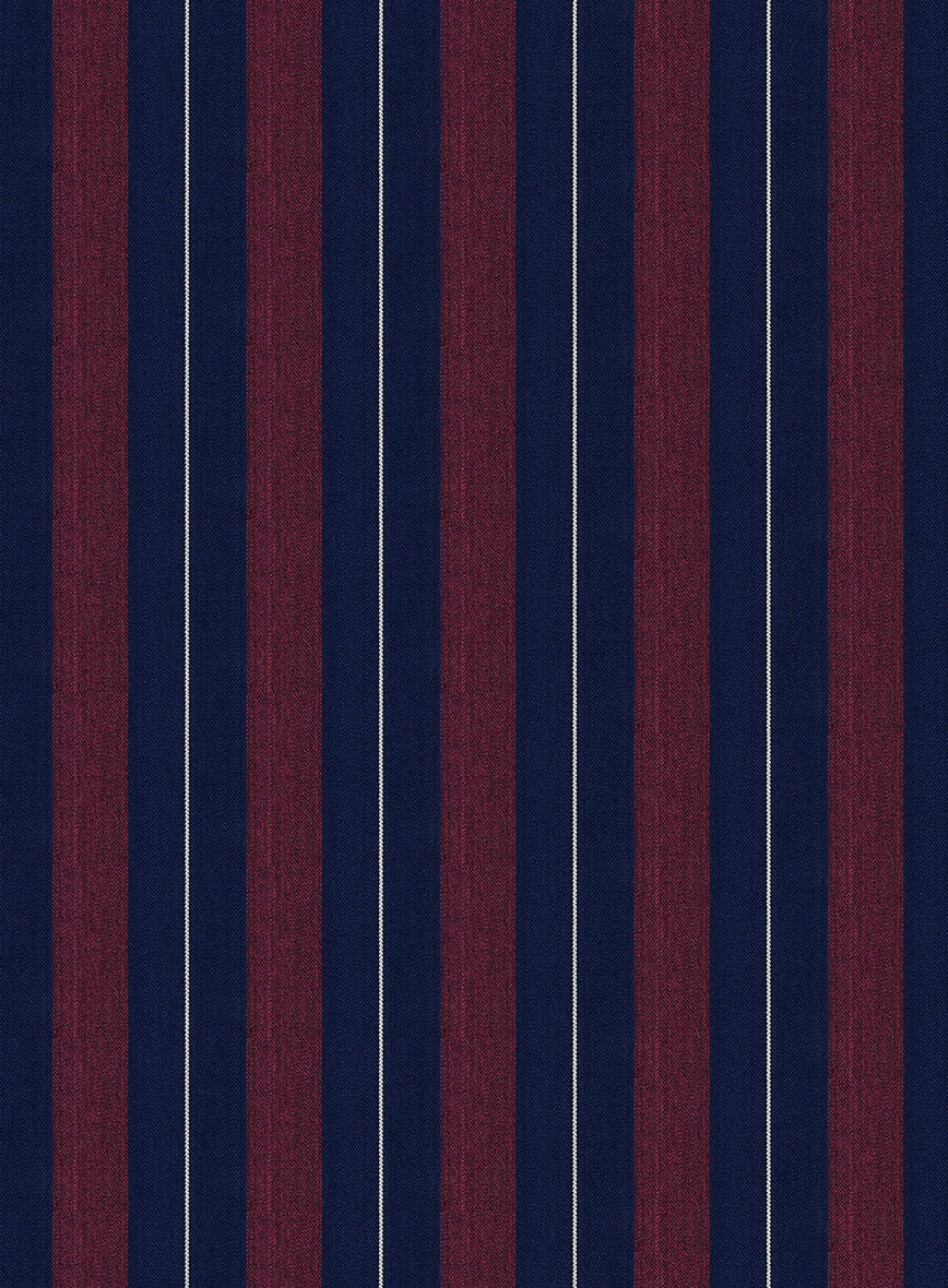 Napolean Izzaro Stripe Garnet Blue Wool Pants - Image 3
