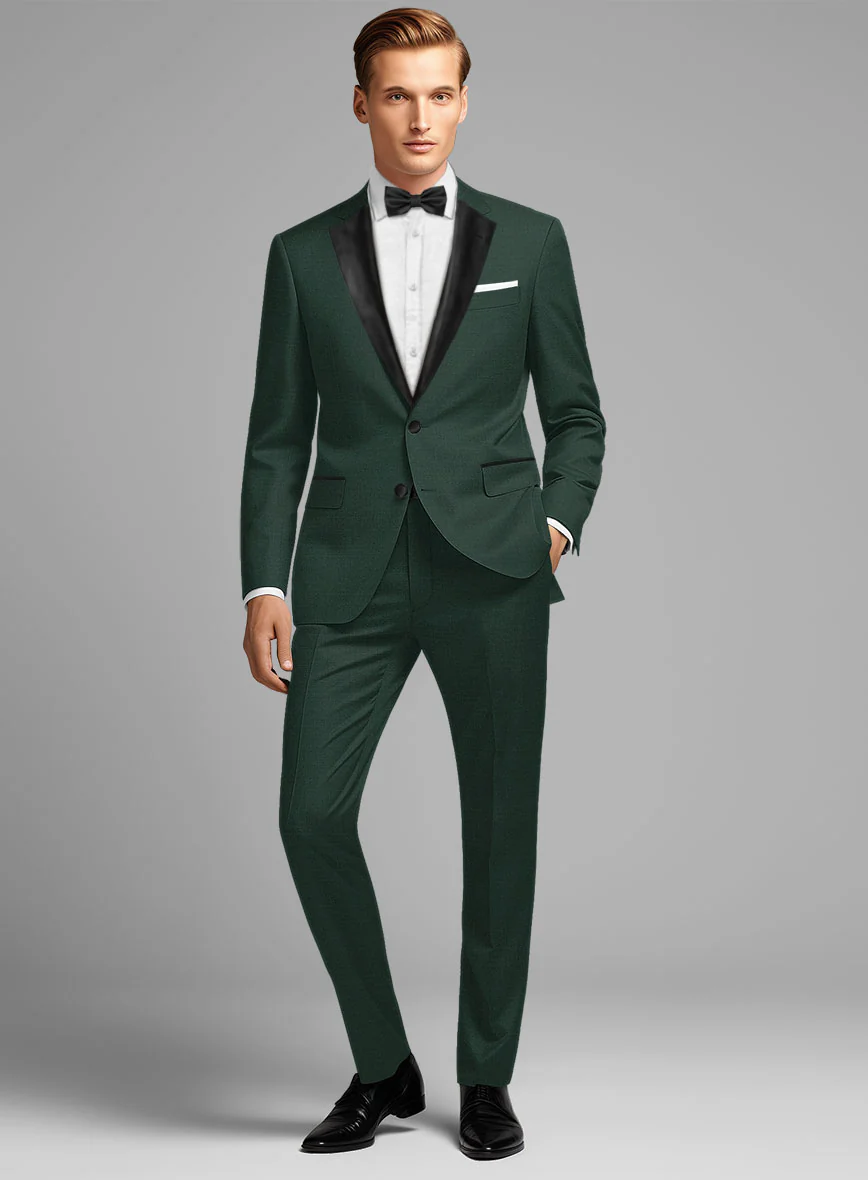 Napolean Jungle Green Wool Tuxedo Suit - Image 2