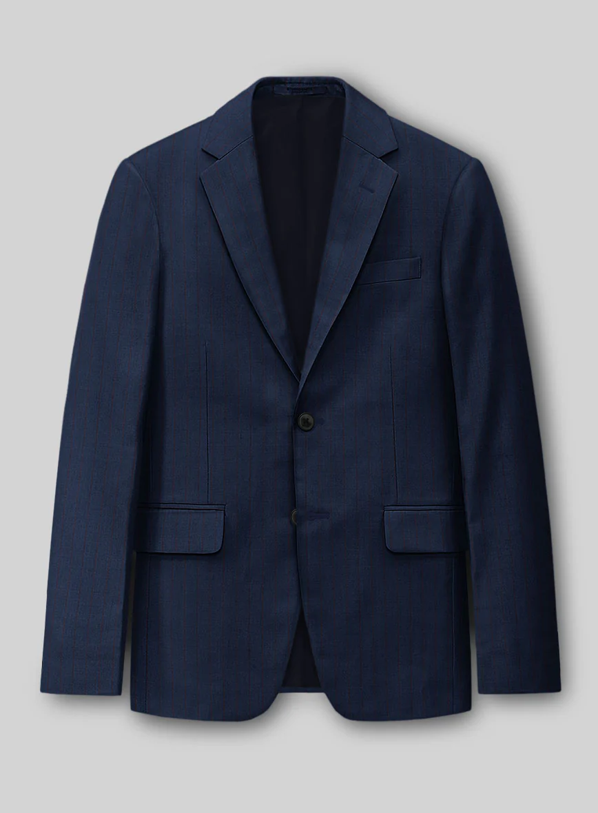 Napolean Kara Stripe Blue Wool Suit - Image 4