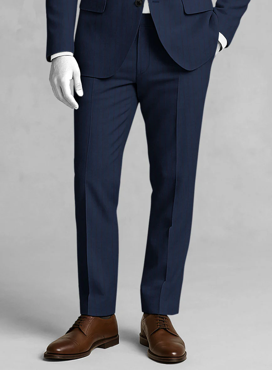 Napolean Kara Stripe Blue Wool Suit - Image 6
