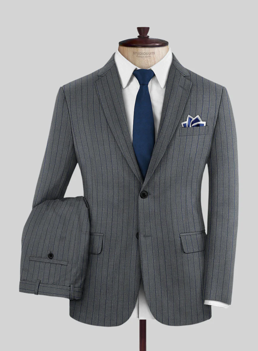 Napolean Kara Stripe Gray Wool Suit - Image 2