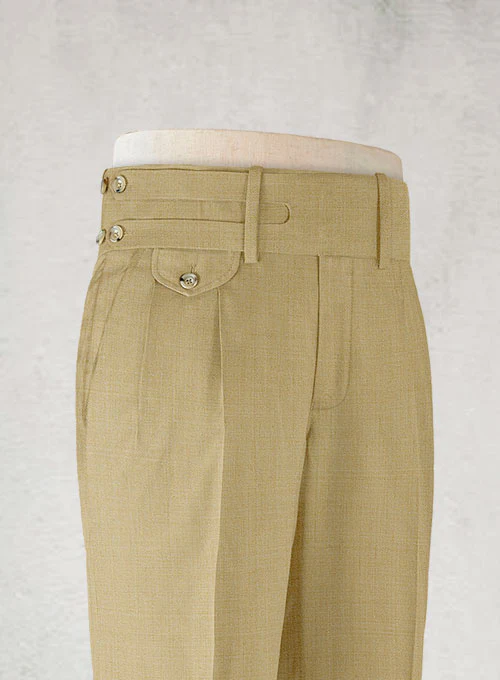 Napolean Khaki Double Gurkha Wool Trousers - Image 3
