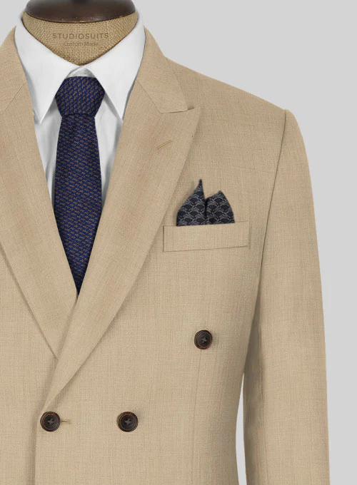 Napolean Khaki Wool Double Breasted Jacket - Image 2