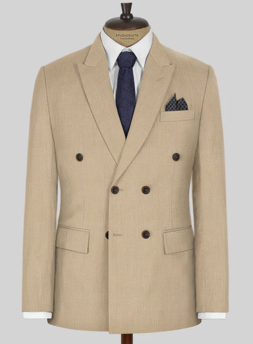 Napolean Khaki Wool Double Breasted Suit - Image 2