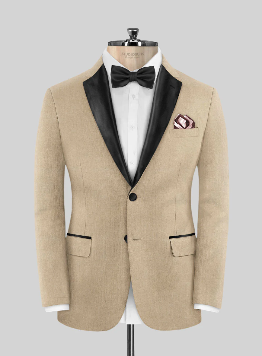 Napolean Khaki Wool Tuxedo Suit - Image 3