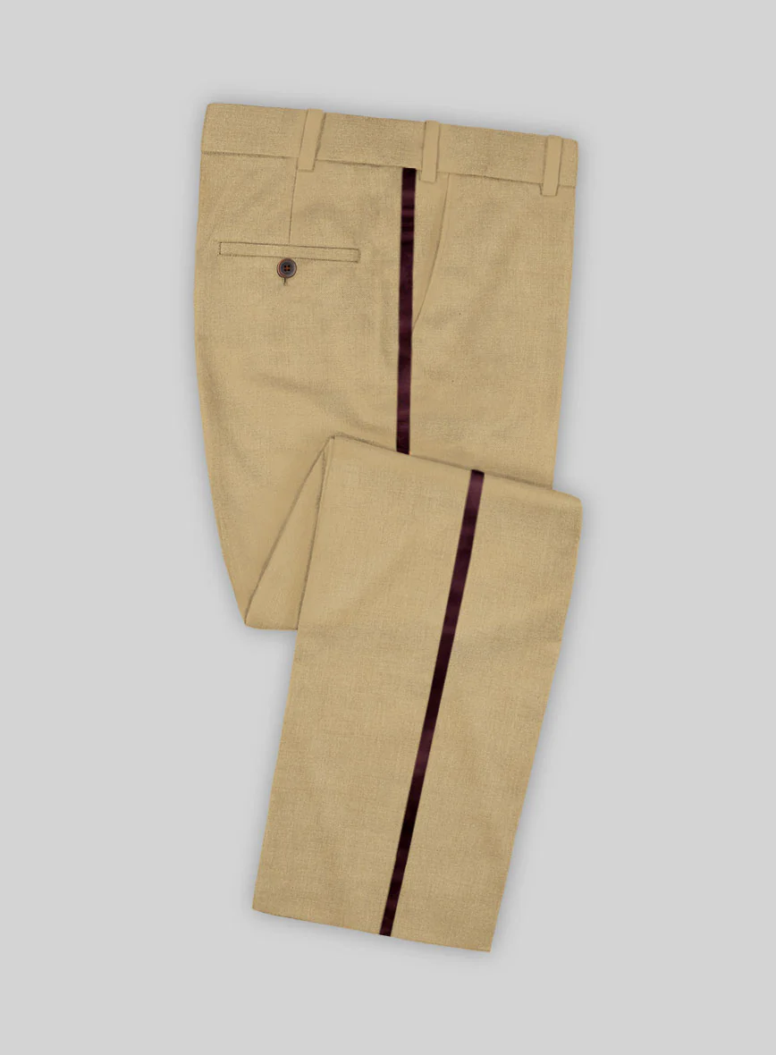 Napolean Khyber Khaki Wool Tuxedo Suit - Image 3