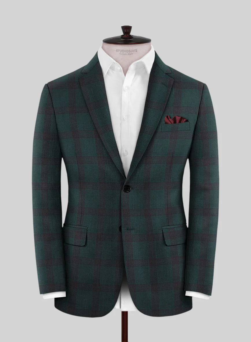 Napolean Knight Green Check Wool Suit - Image 3