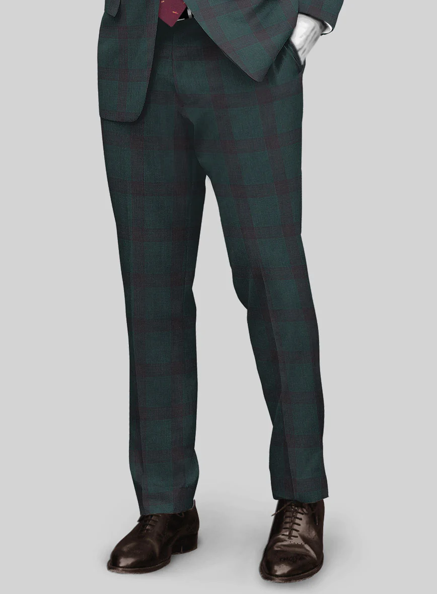 Napolean Knight Green Check Wool Suit - Image 4