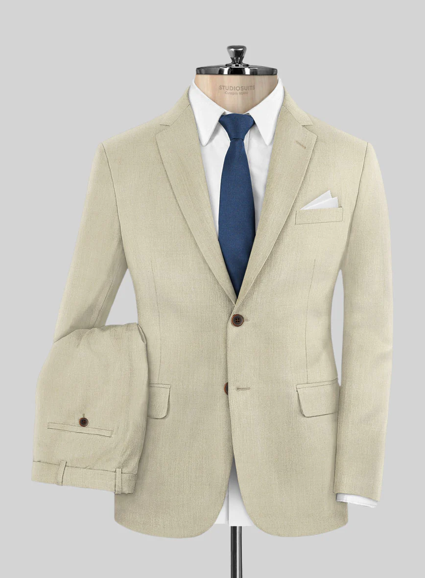 Napolean Light Beige Wool Suit - Image 2