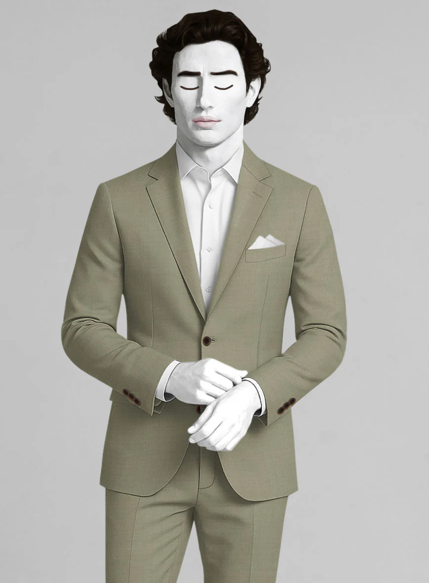 Napolean Light Khaki Wool Jacket - Image 2