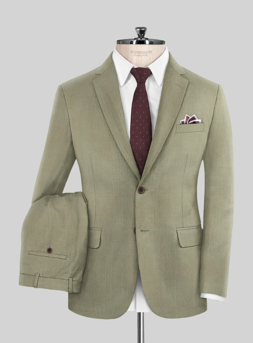 Napolean Light Khaki Wool Suit - Image 2