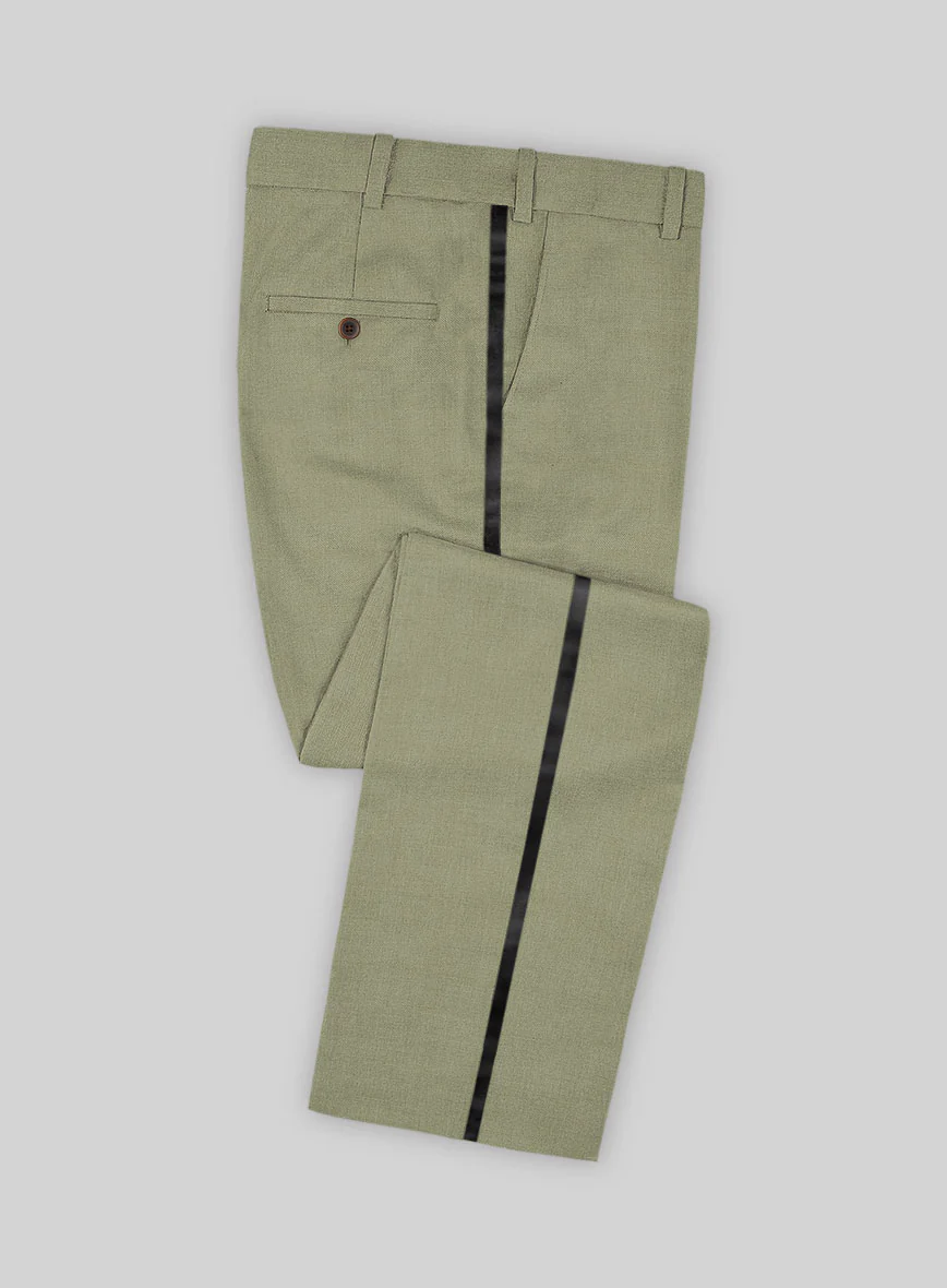 Napolean Light Khaki Wool Tuxedo Suit - Image 3