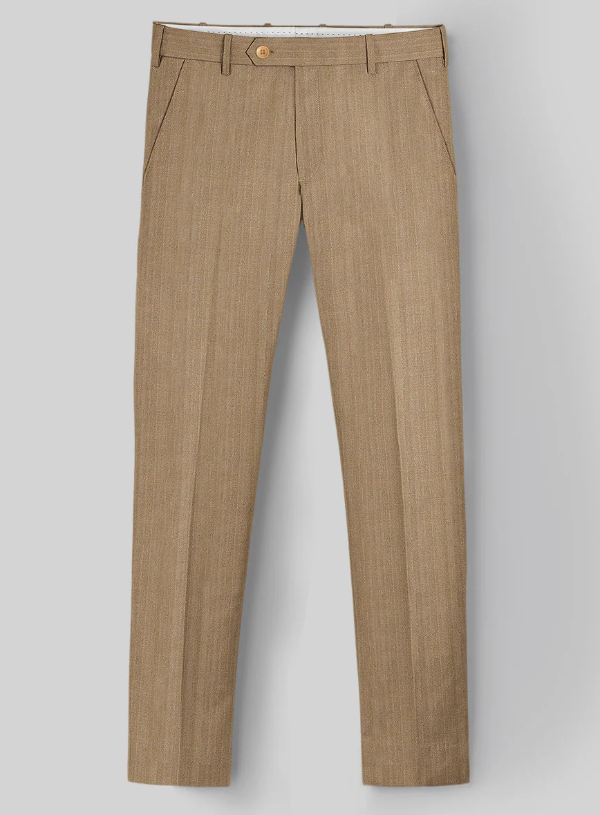 Napolean Lurvani Herringbone Biscotti Wool Pants - Image 2