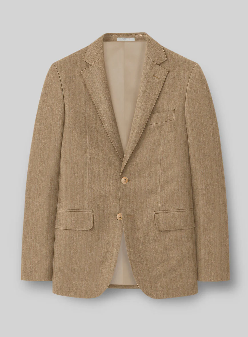 Napolean Lurvani Herringbone Biscotti Wool Suit - Image 2
