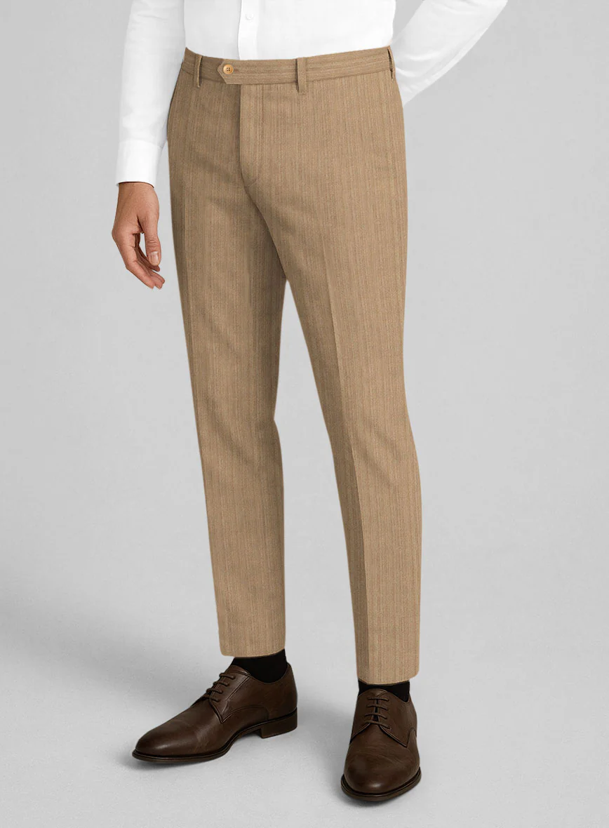 Napolean Lurvani Herringbone Biscotti Wool Suit - Image 5