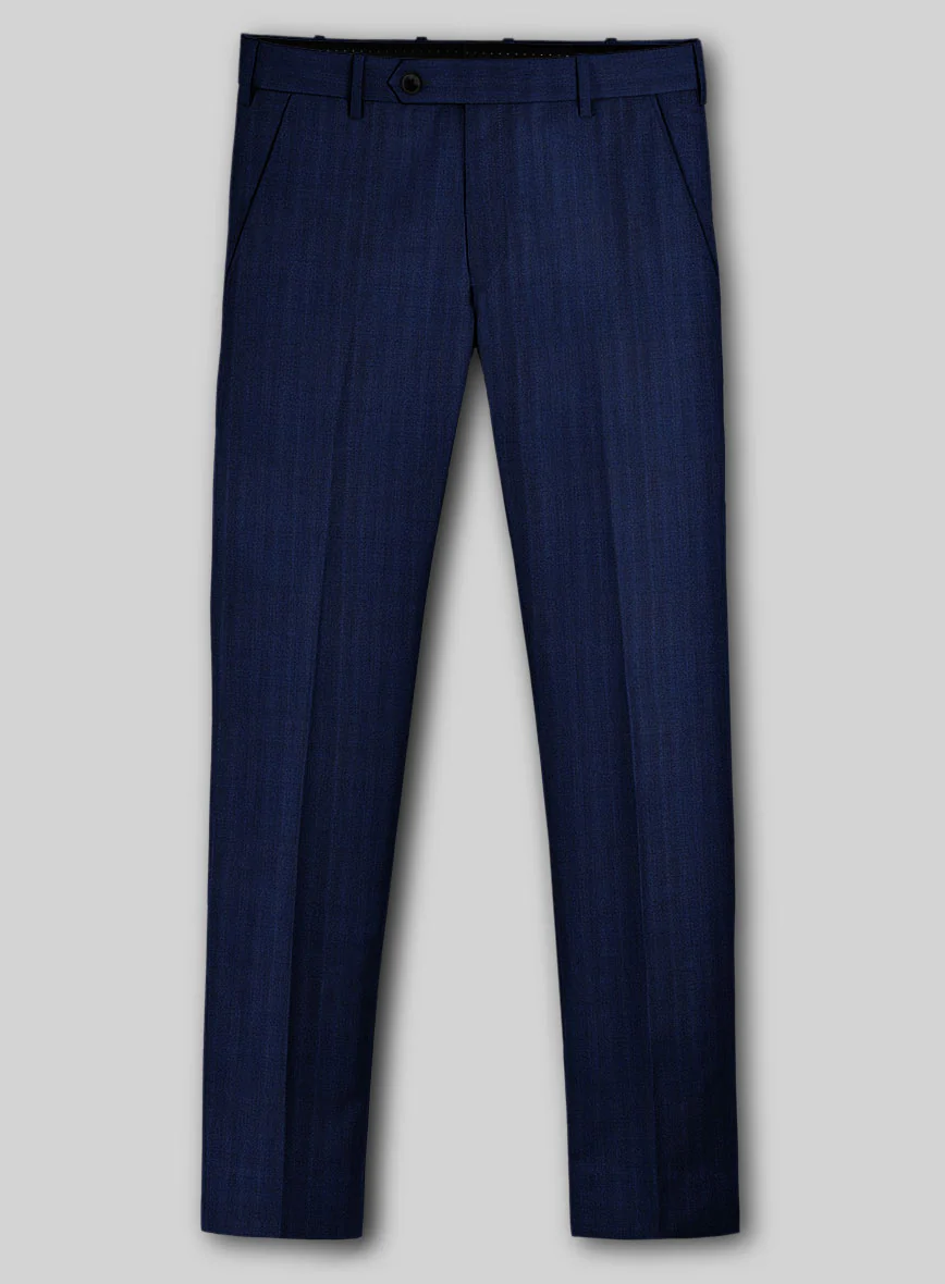 Napolean Lurvani Herringbone Blue Wool Suit - Image 5
