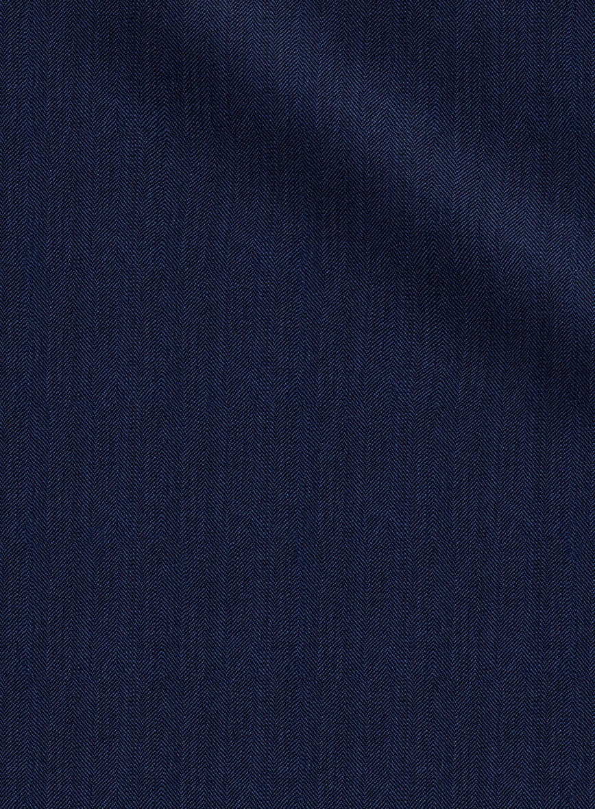 Napolean Lurvani Herringbone Blue Wool Suit - Image 7