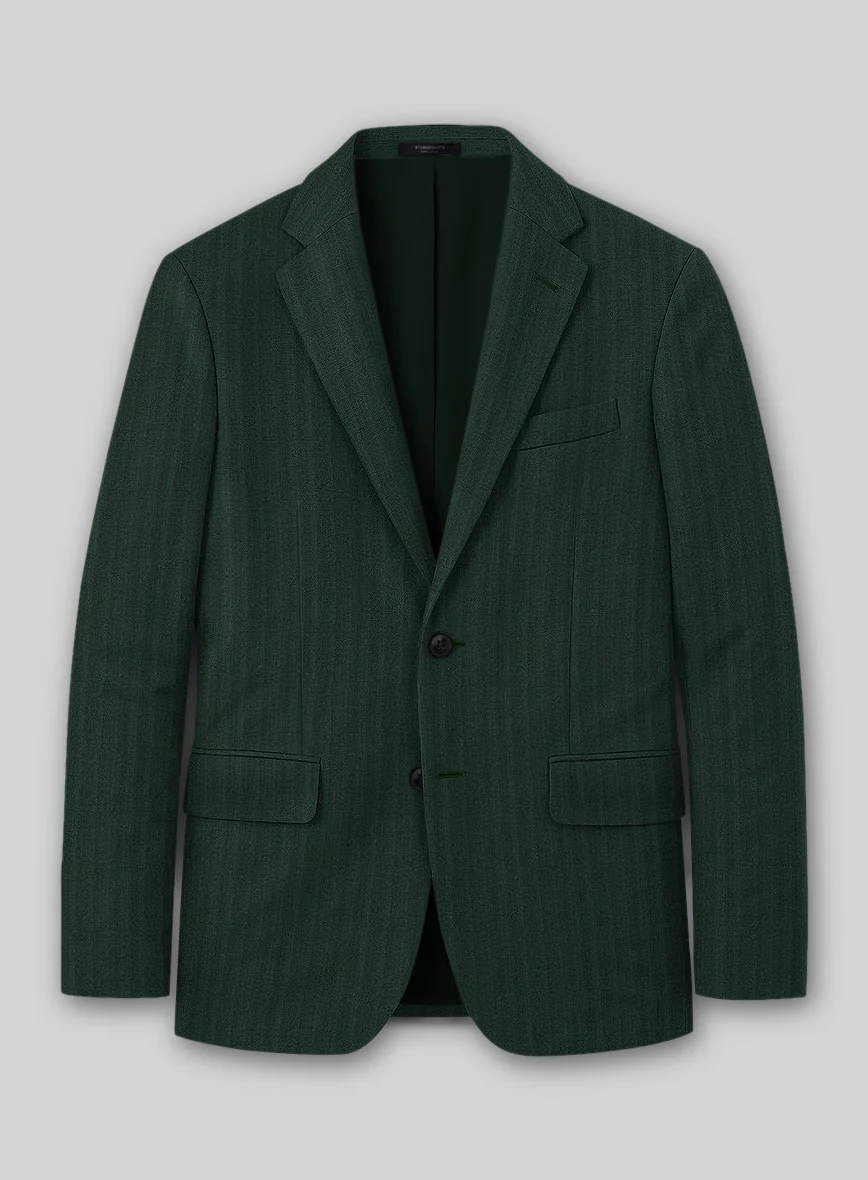 Napolean Lurvani Herringbone Green Wool Suit - Image 2