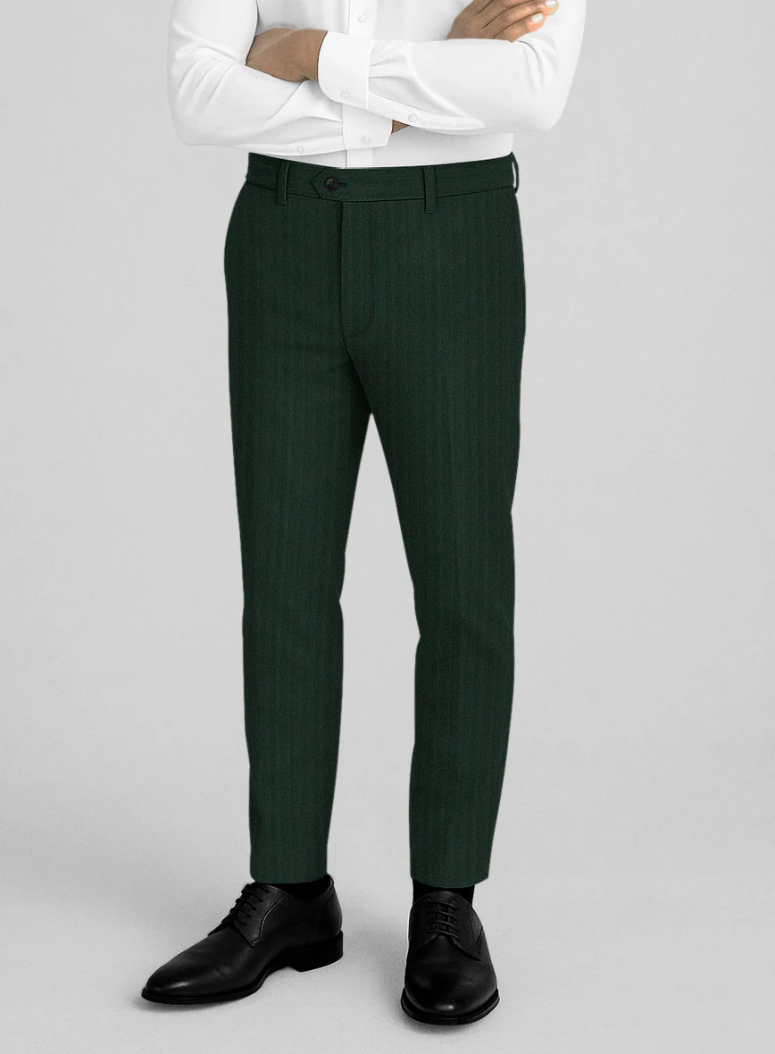 Napolean Lurvani Herringbone Green Wool Suit - Image 5