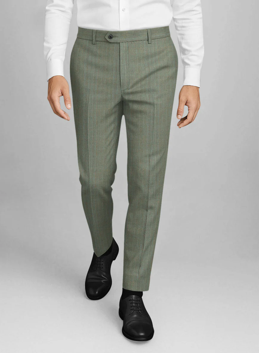 Napolean Lurvani Herringbone Mist Wool Suit - Image 5