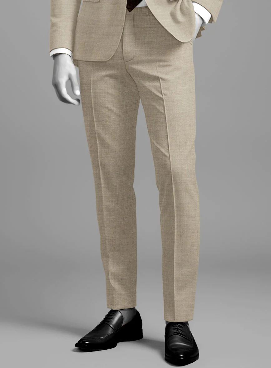 Napolean Melange Khaki Wool Pants - Image 2