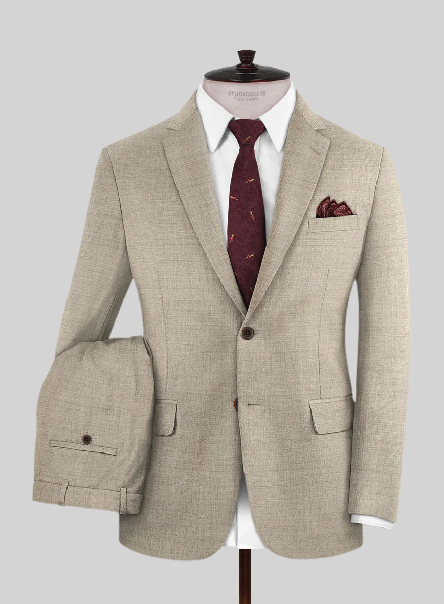 Napolean Melange Khaki Wool Suit - Image 2
