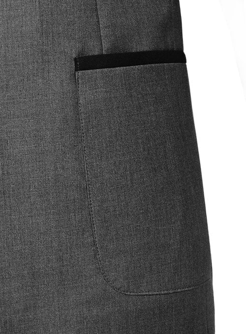 Napolean Mid Charcoal Wool Jacket - Black Trims - Image 5