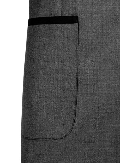 Napolean Mid Charcoal Wool Jacket - Black Trims - Image 6
