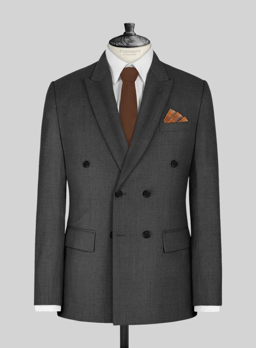 Napolean Mid Charcoal Wool Double Breasted Suit - Image 2