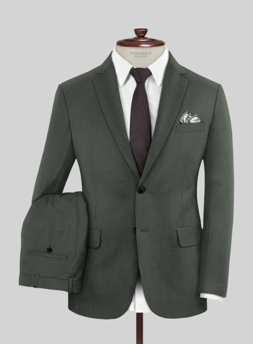 Napolean Military Green Wool Suit - Image 2
