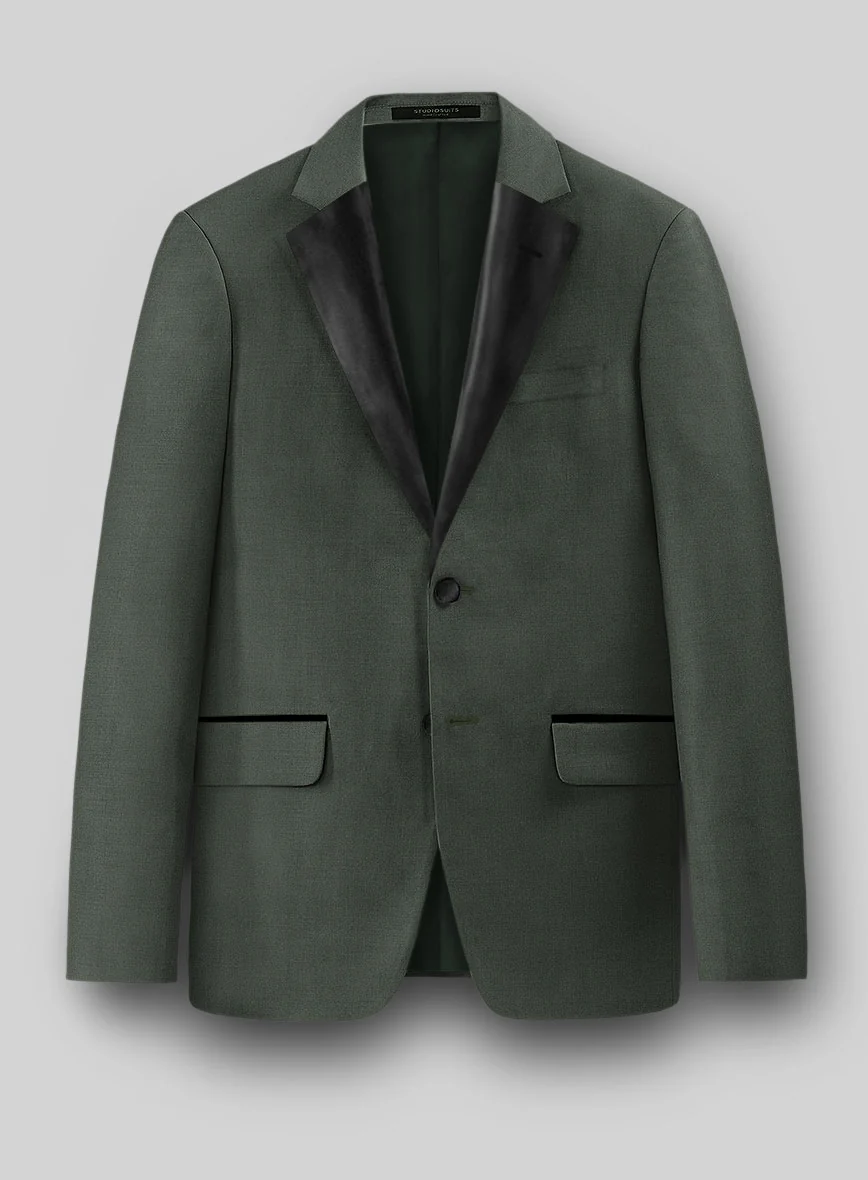 Napolean Military Green Wool Tuxedo Suit - Image 3