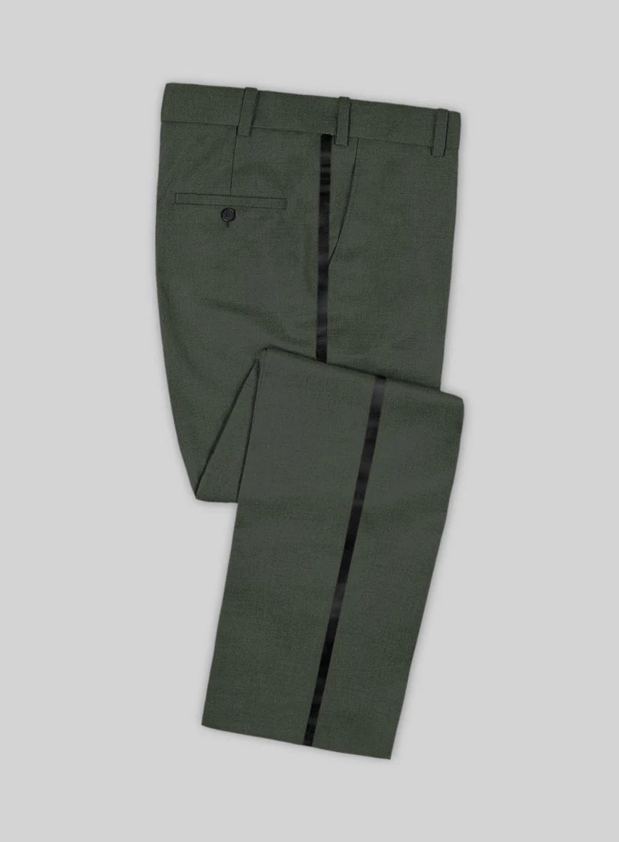 Napolean Military Green Wool Tuxedo Suit - Image 4
