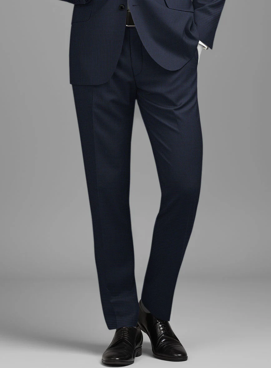 Napolean Mini Houndstooth Blue Wool Pants - Image 2