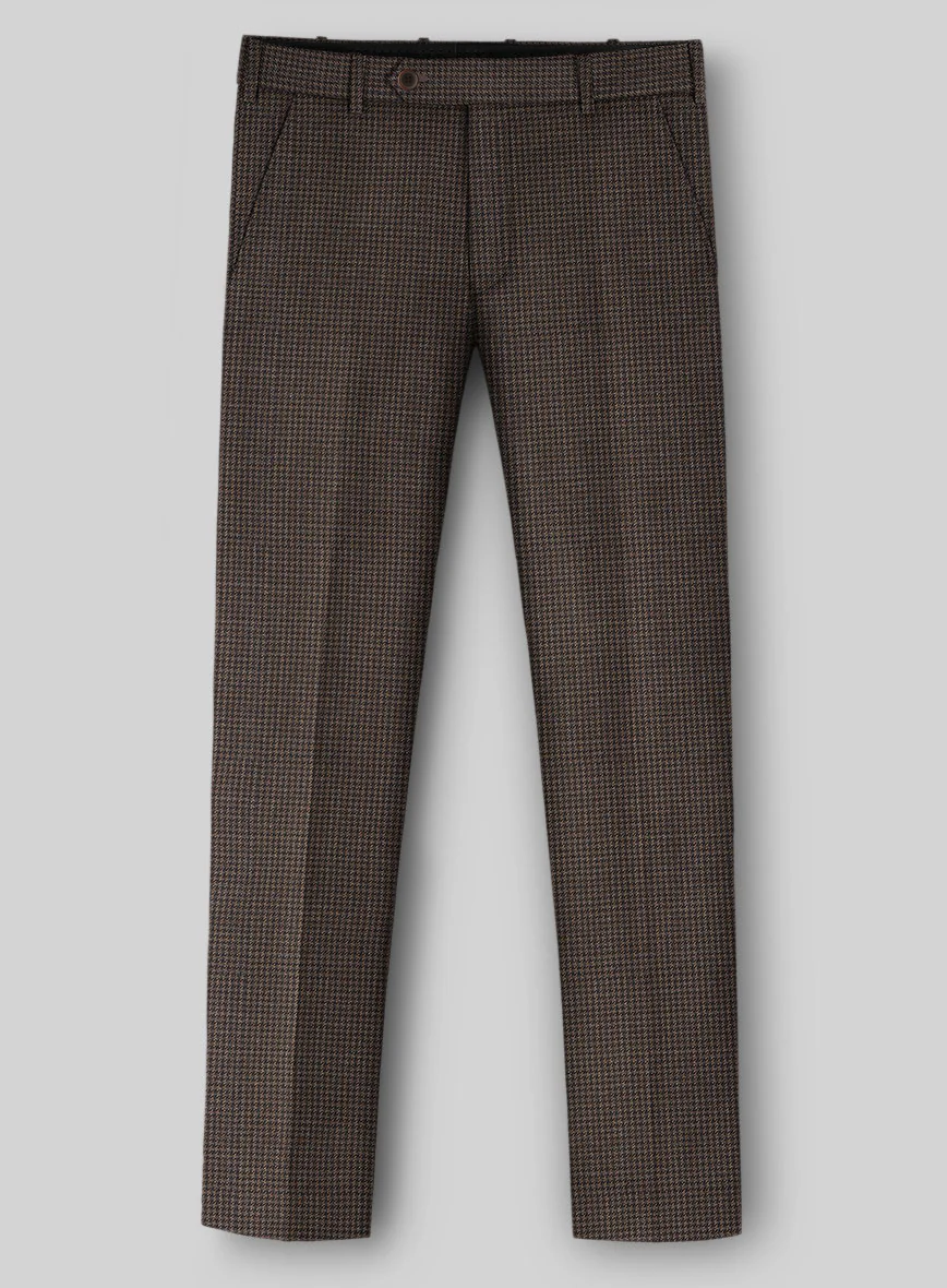 Napolean Mini Houndstooth Brown Wool Pants - Image 2