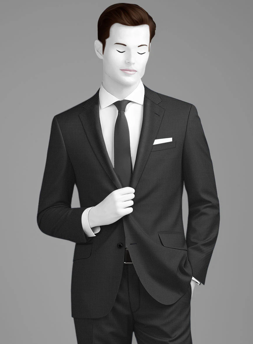 Napolean Mini Houndstooth Gray Wool Suit - Image 4