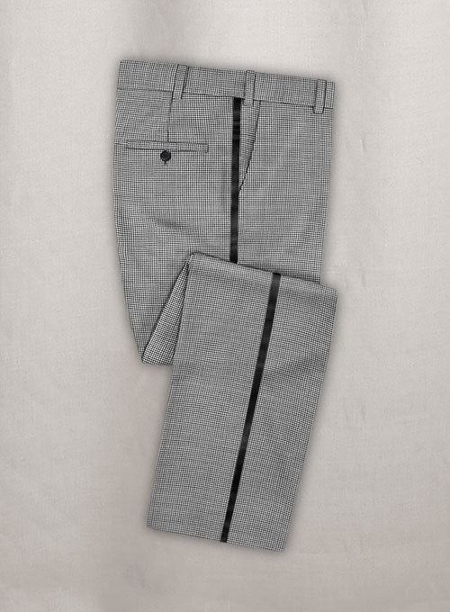 Napolean Mini Houndstooth White Wool Tuxedo Suit - Image 4