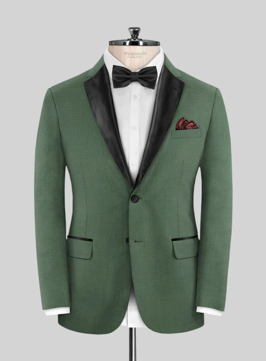 Napolean Moss Green Wool Tuxedo Suit - Image 2